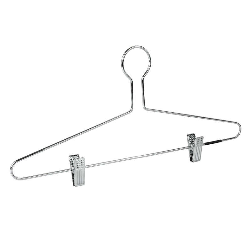 Chrome plated metal Wire Anti Theft Hotel Hanger with Clips