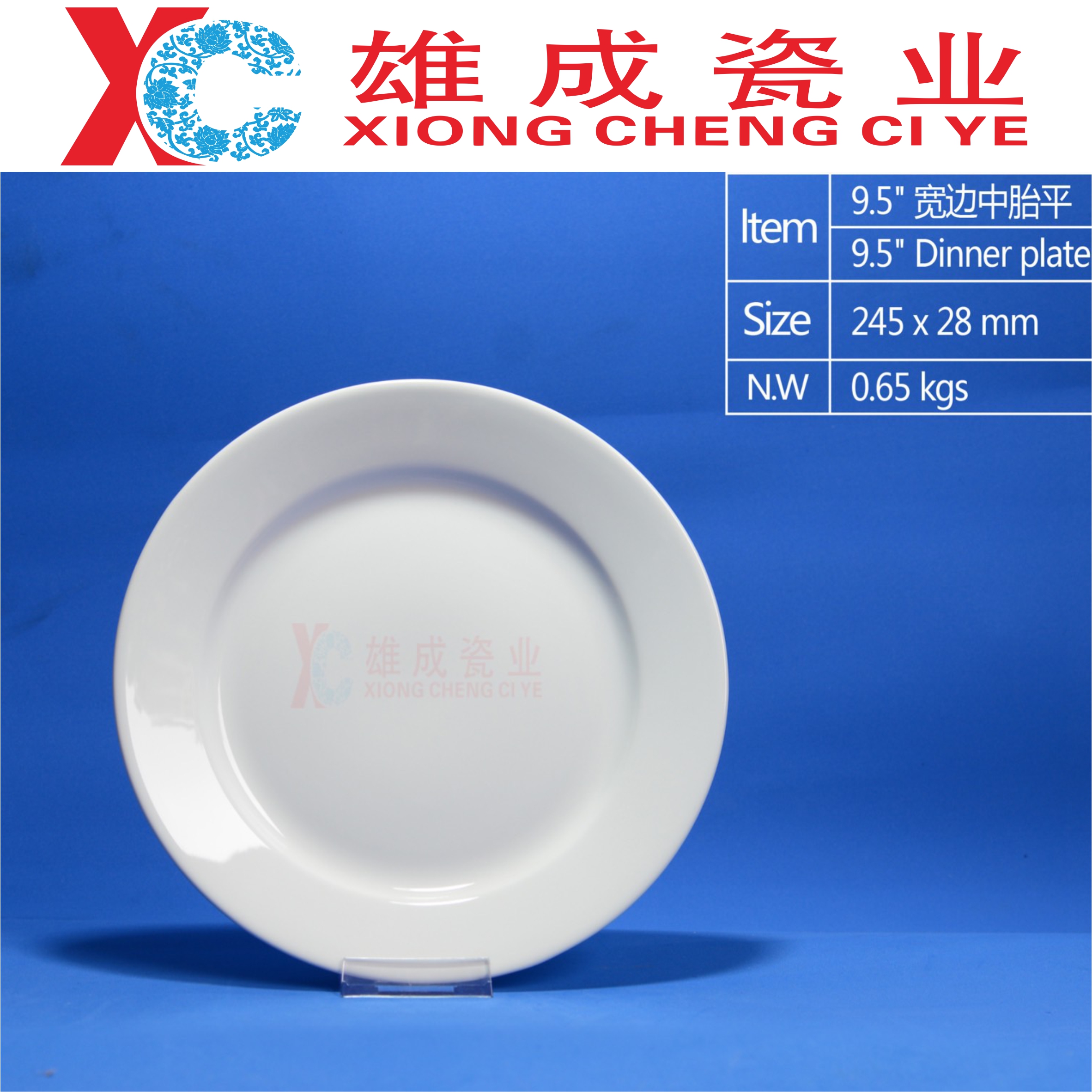 9.5''dinner plate (hotelware with wide)