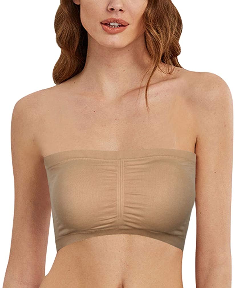 Bandeau Bra Pad, Women Strapless Wireless Stretchy Tube Top