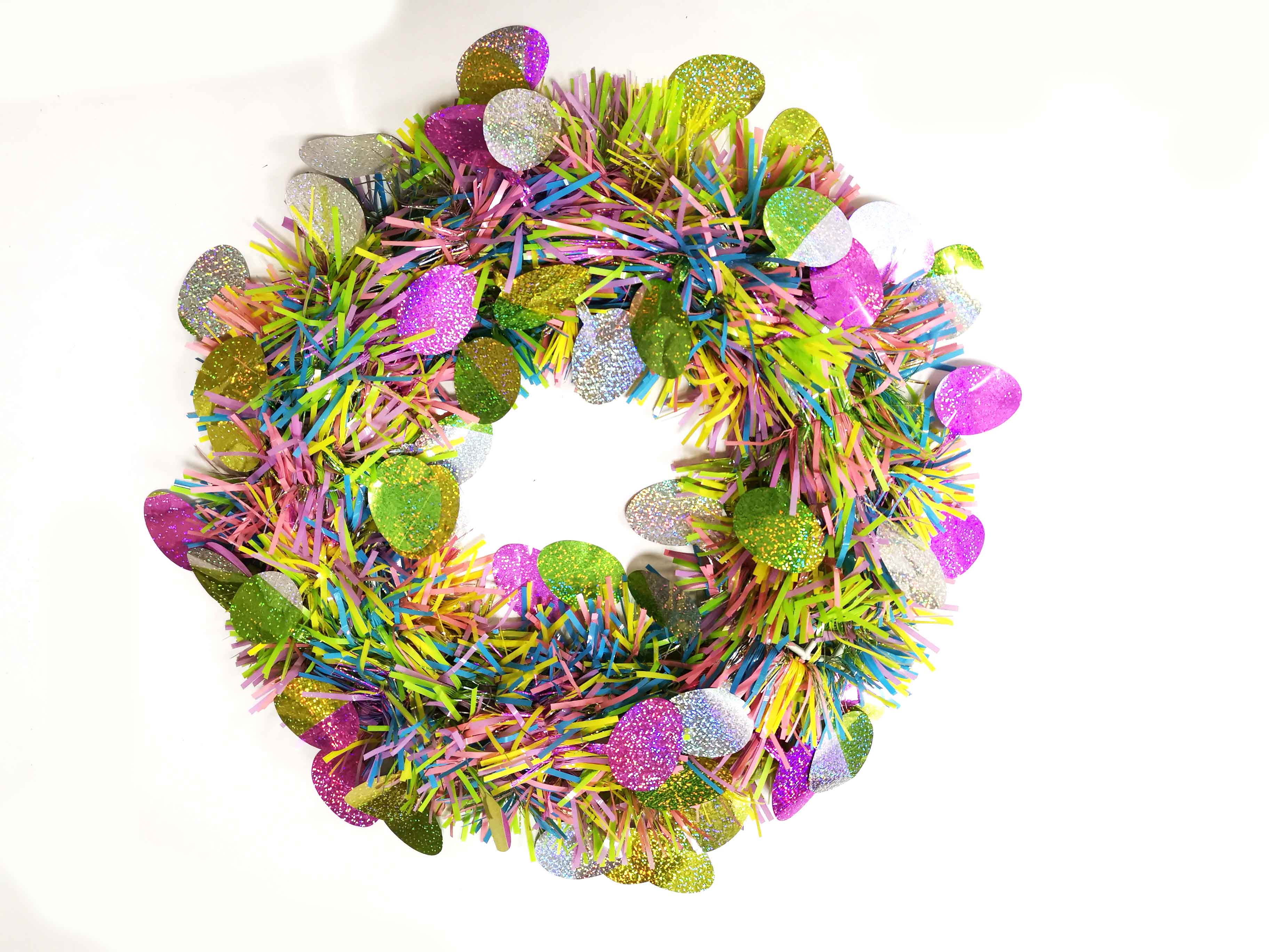 Easter tinsel wreath