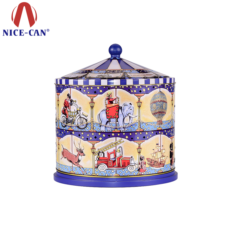 Music Box Jewelry Necklace Cookie Food Packing Container Tin Boxes