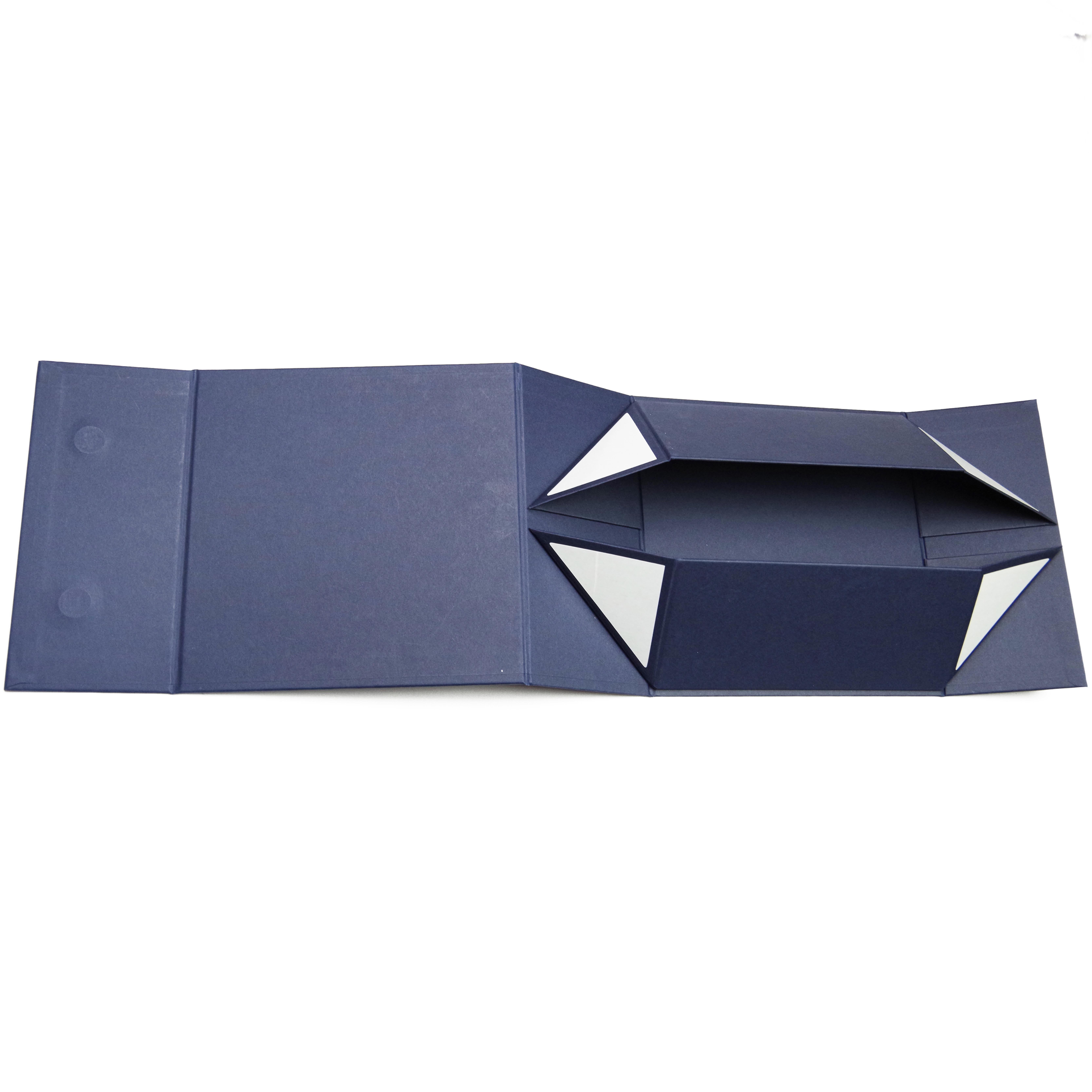 Luxury blue folding box clothing packaging box with local UV