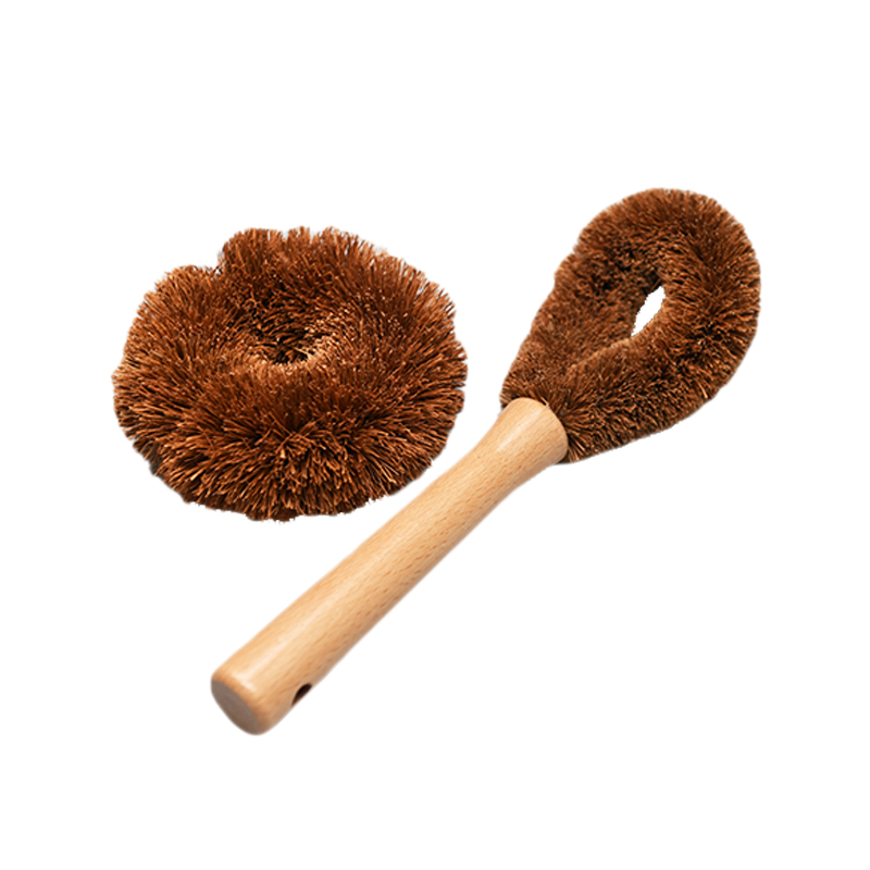 coconut palm brush，Wooden Dish Cleaning Brush