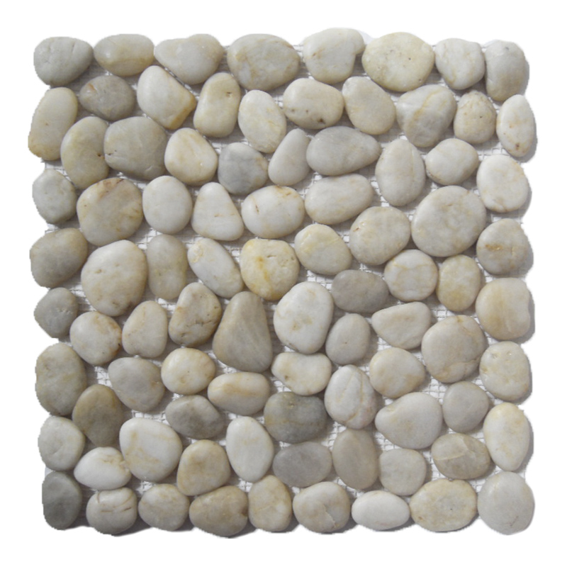 White Pebble Stone On Mesh