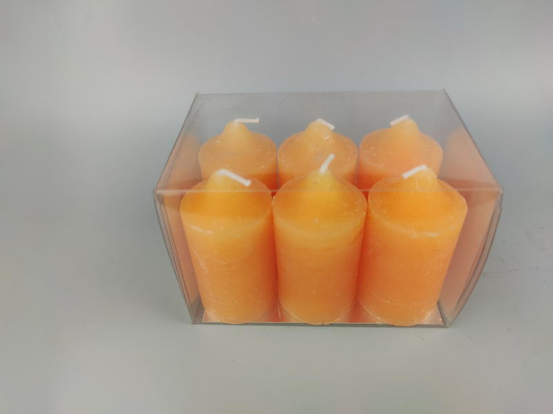 Set of 4 rustic mini pillar candles
