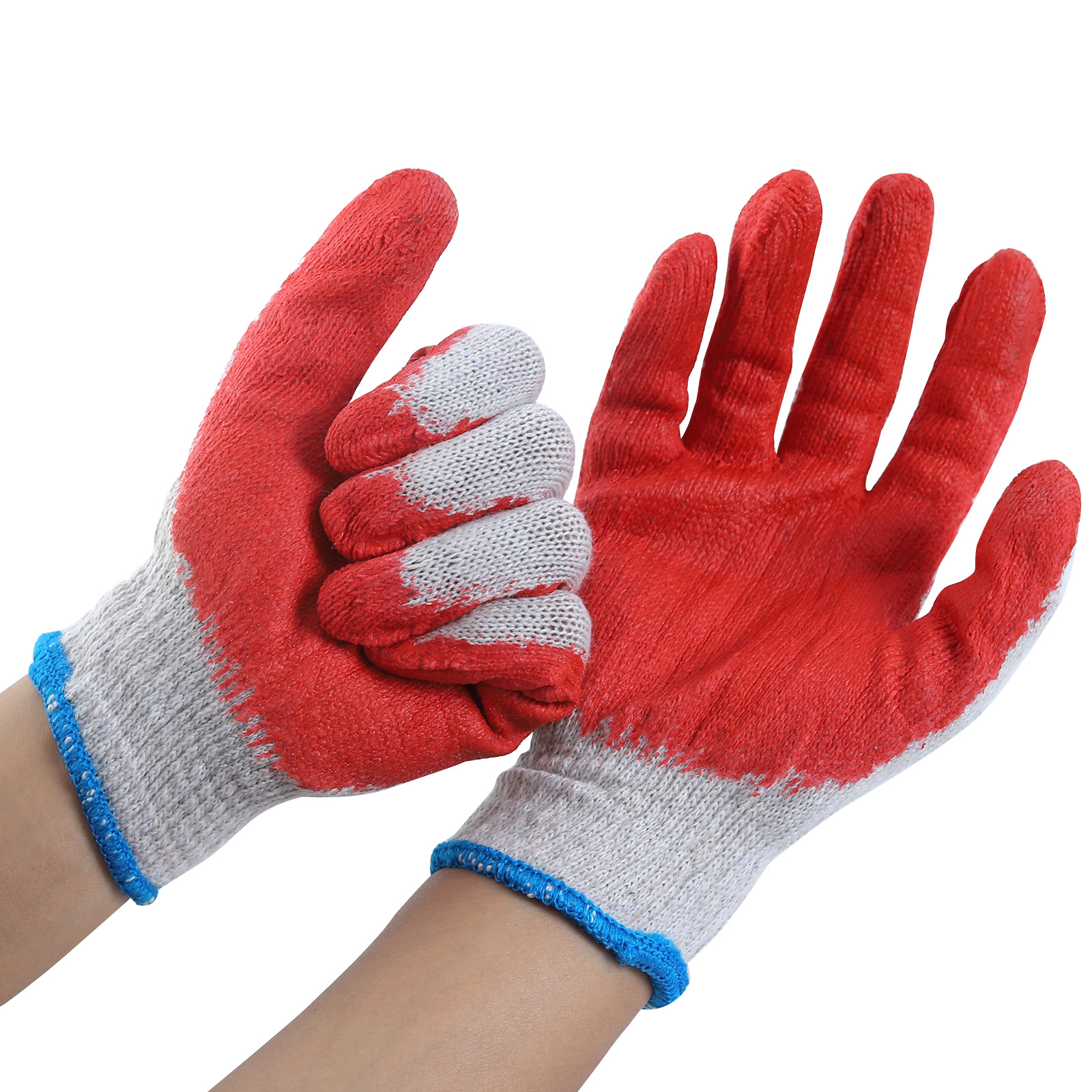 8 gauge T/C cotton liner with red latex smooth glove