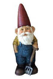 Fat old man with shovel