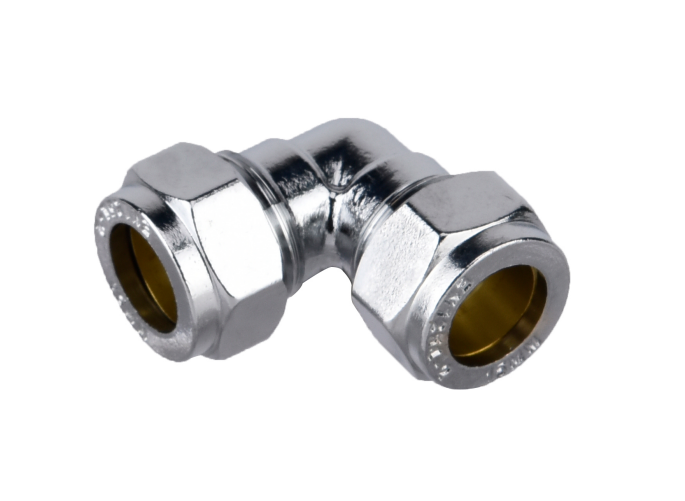 Compression Cu Chrome 90 Elbow 15mm pack of 1 UK -DOZ