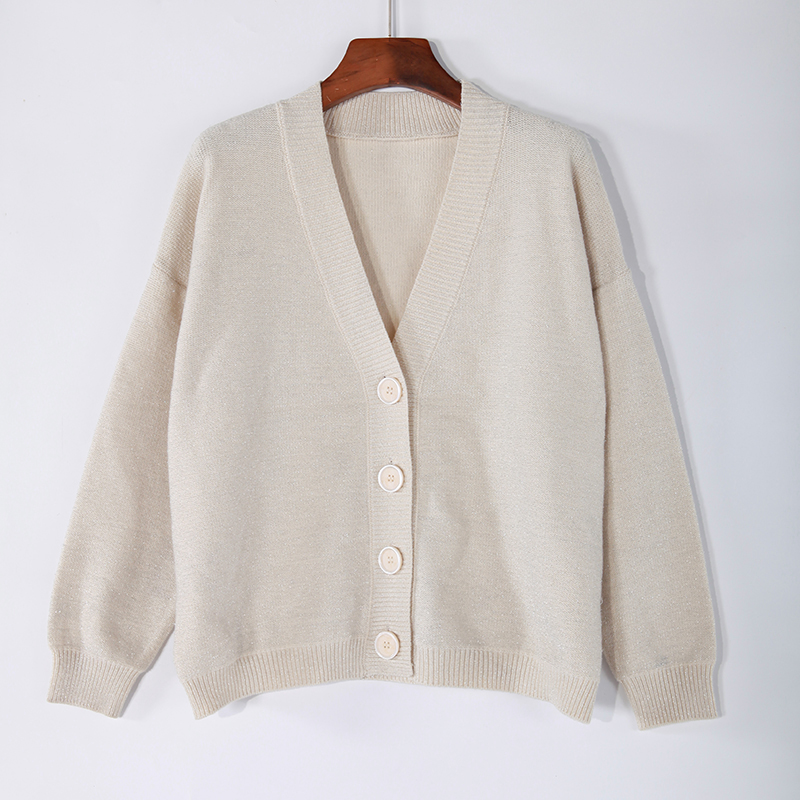 Women V neck cardigan