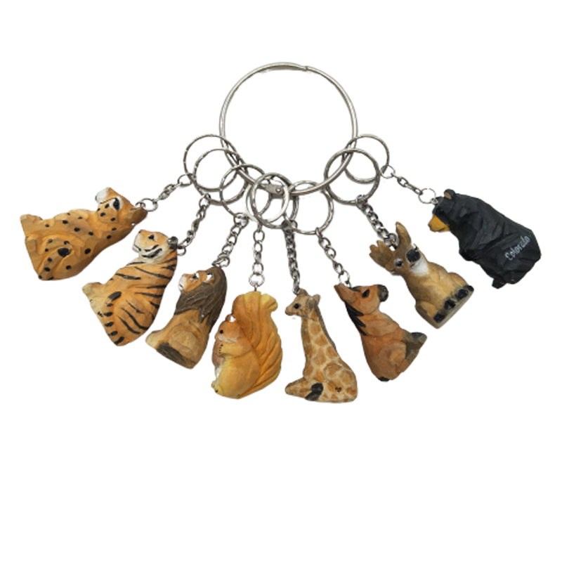 Wood Hand Carved Key Chain