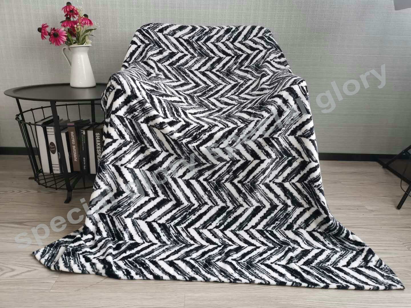 texture printed flannel blanket