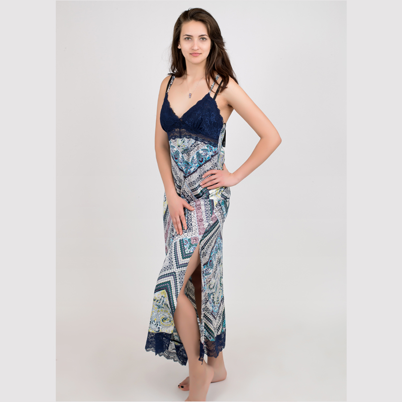 Satin/ lace longdress
