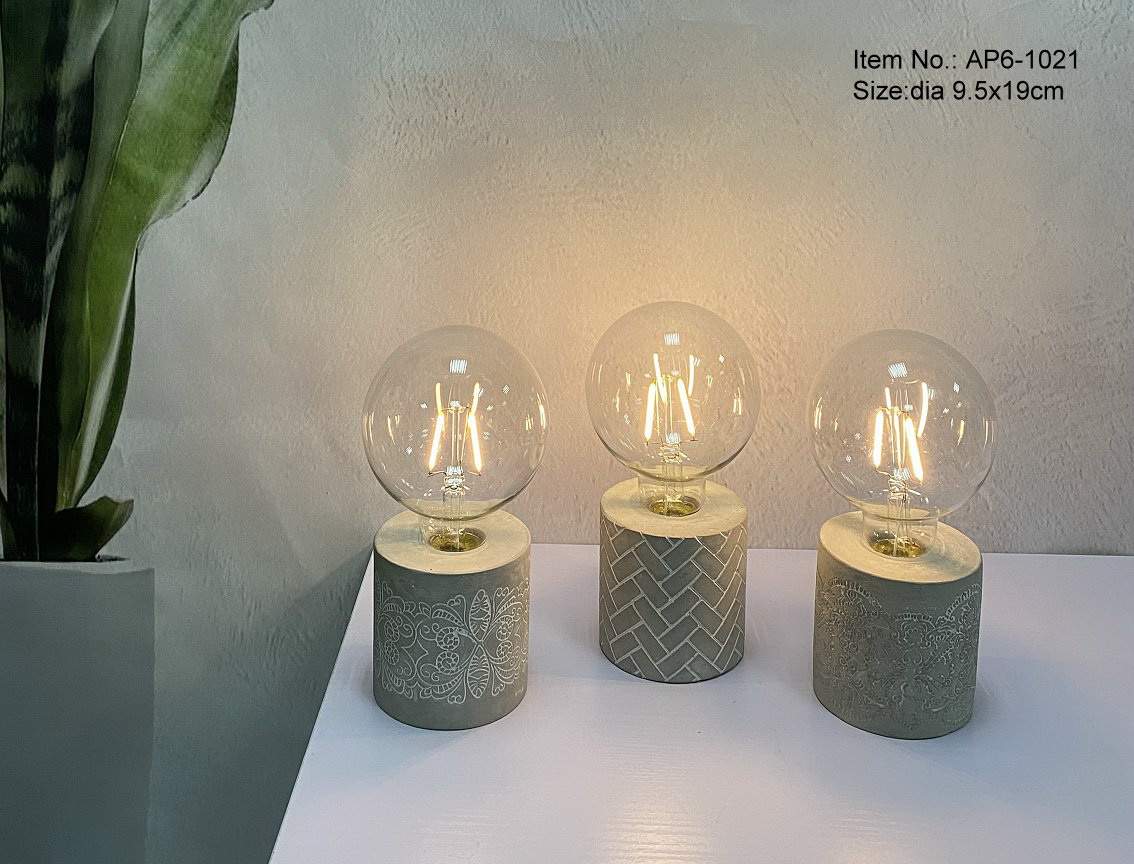 Glass With LED On A Cement Base