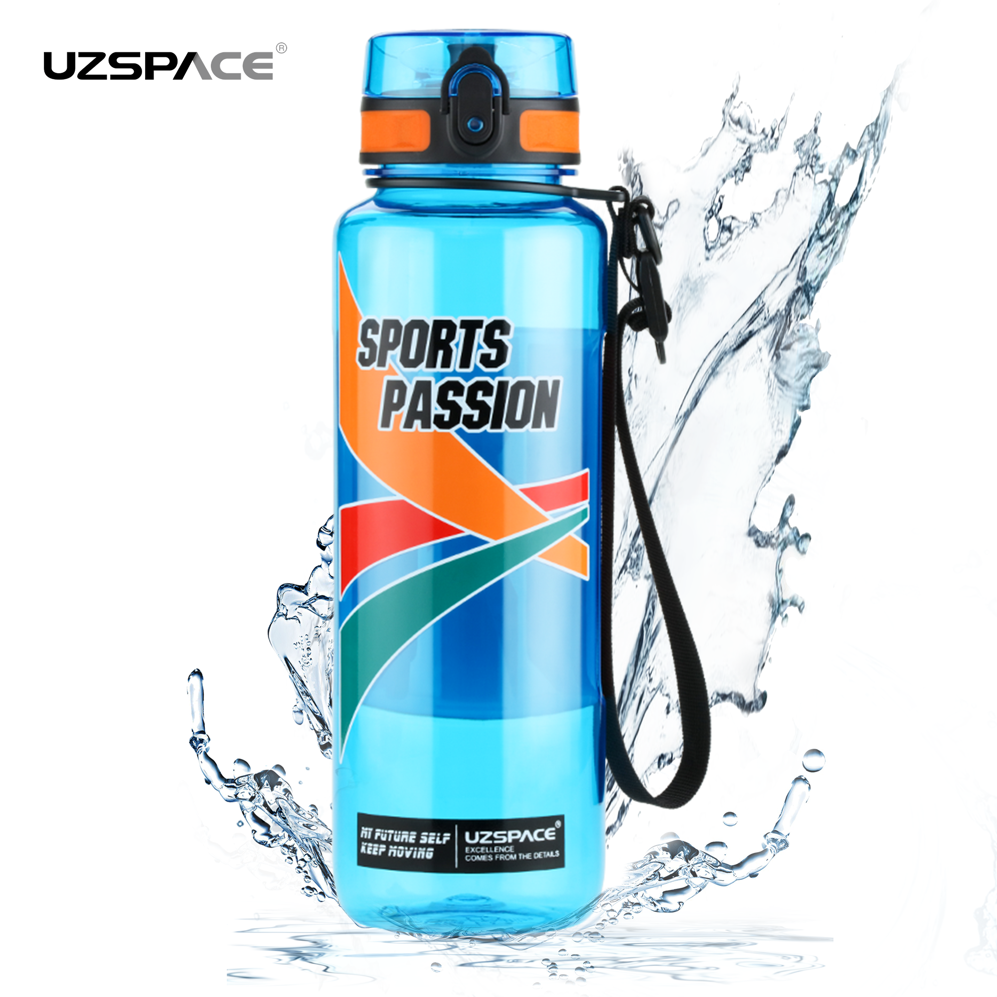 UZSPACE 1.5L Big Volume Tritan BPA Free No Smell Sport Plastic Water Bottle