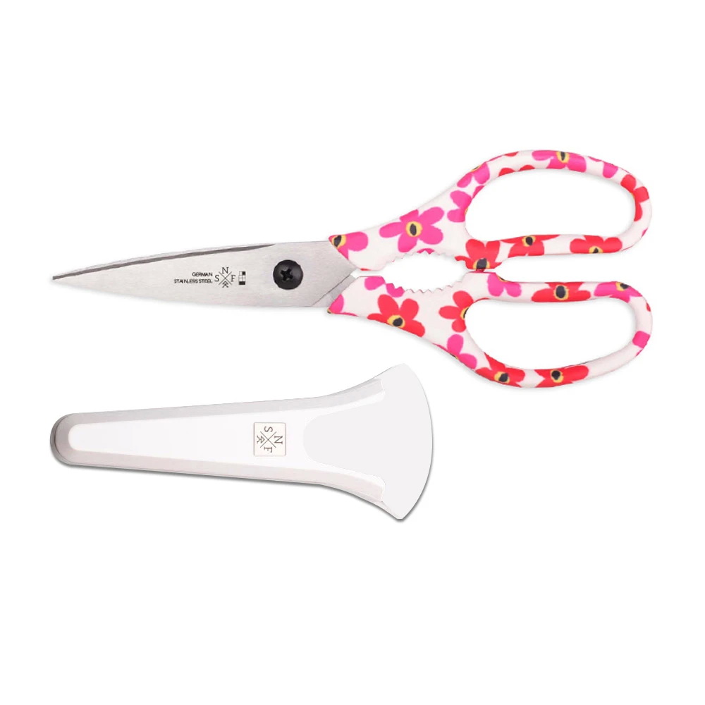 8" Multi-functional Kitchen Shears with Holder - Daisy