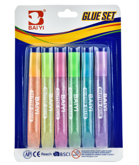6ct 15g Glietter Glue In Blister