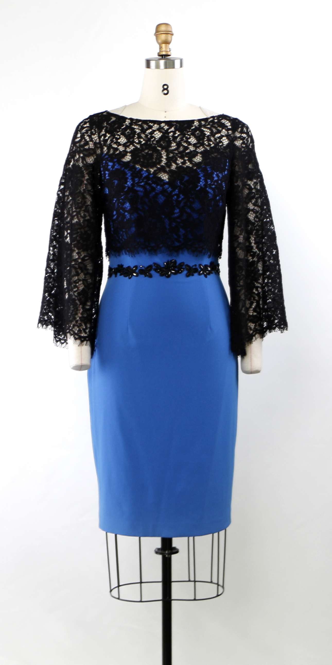 Women's Lace Cape Sleeve Office Work Casual Pencil Dress
