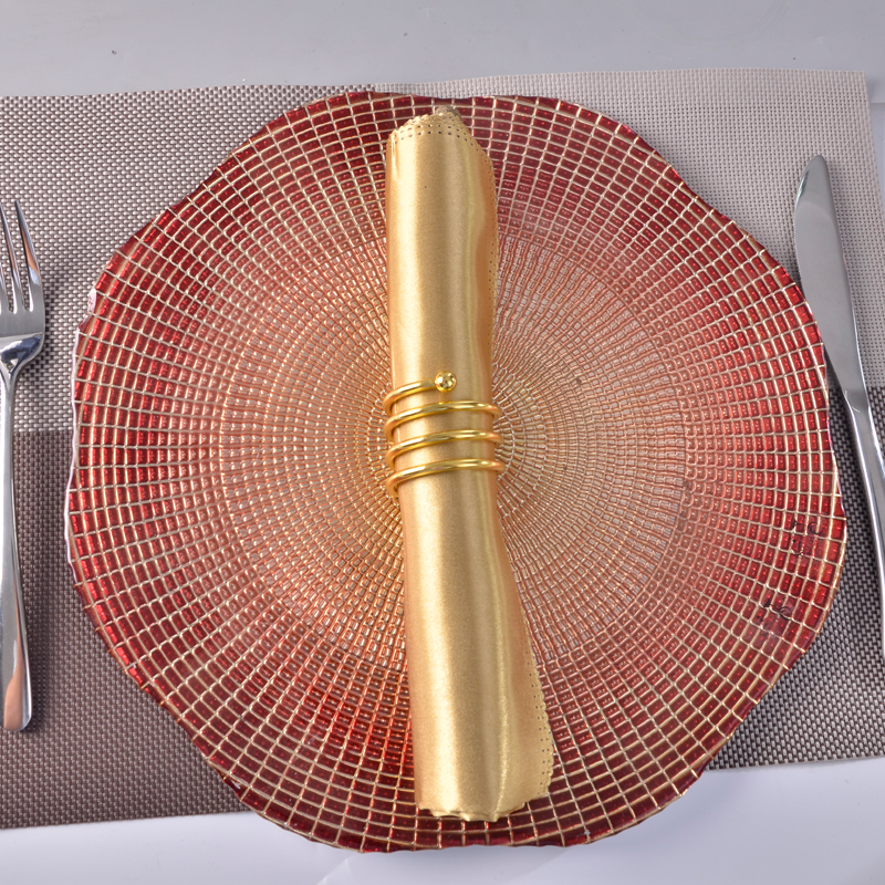 Flower shaped plate, fruit / food / buffet glass charger plate for restaurant wedding