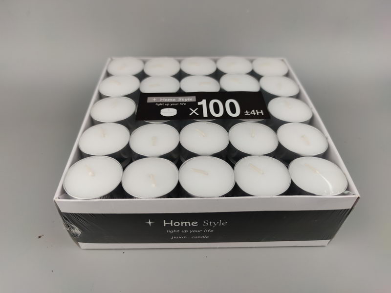 S/100 white tealights in aluminium cup