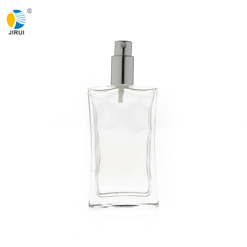 50ml transparent flat square glass perfume bottle spray bottle