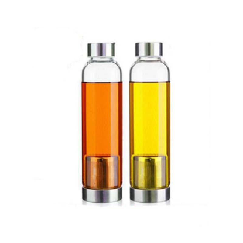 550ml glass water bottle with tea infuser