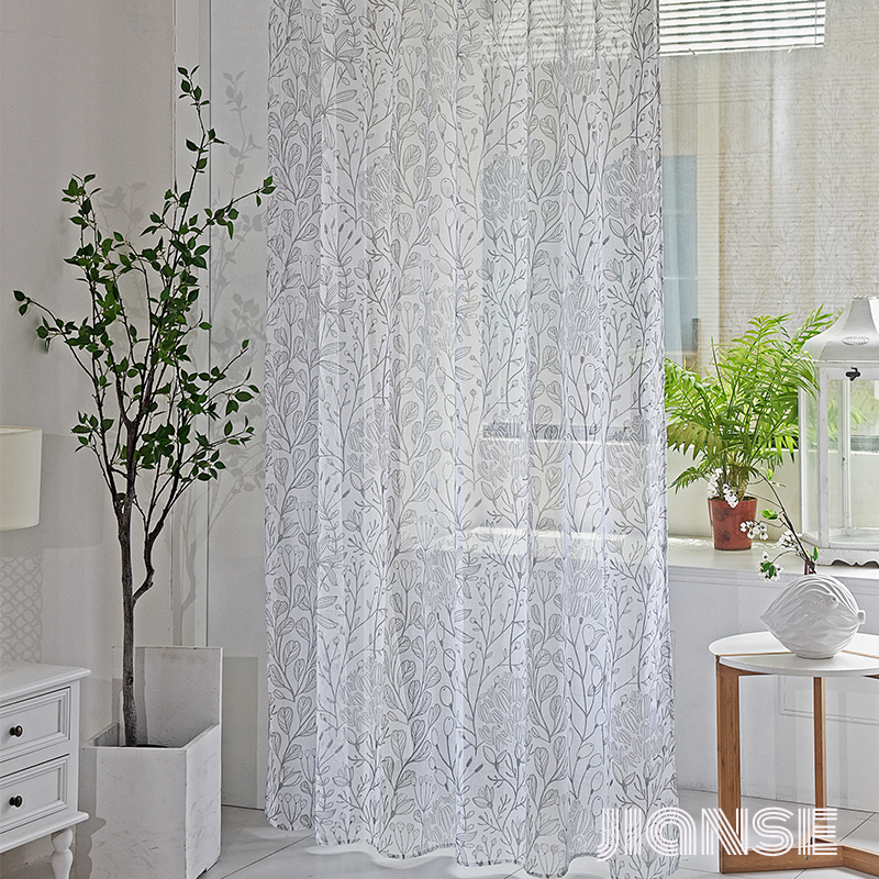 CURTAIN A3657 Fancy flower printed fabric window curtain pigment printing reay made curtain