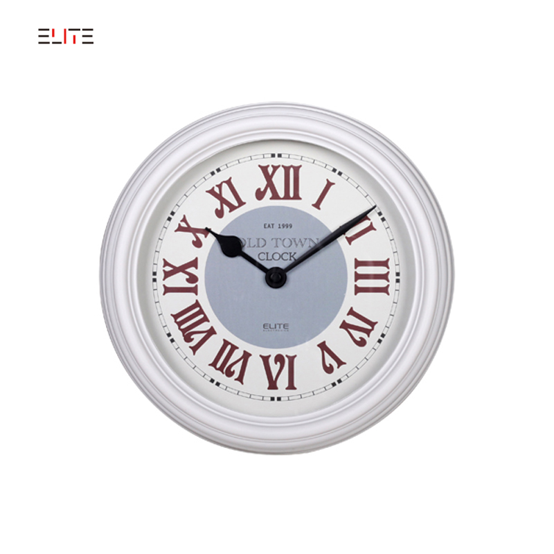 Plastic wall clock with case in elegant profile