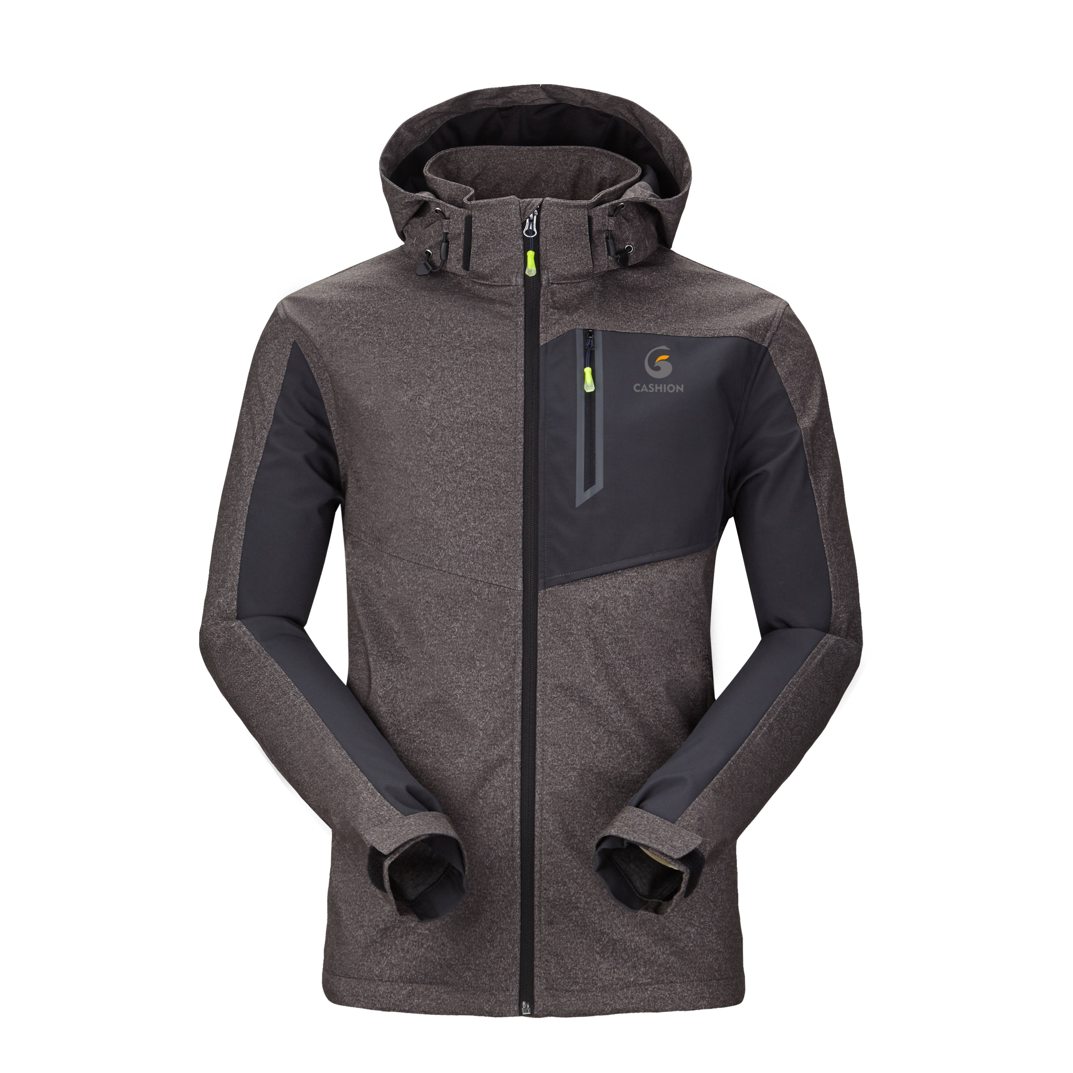 Melange Winter Warm Coat TPU Laminated Softshell Hoody Jackets