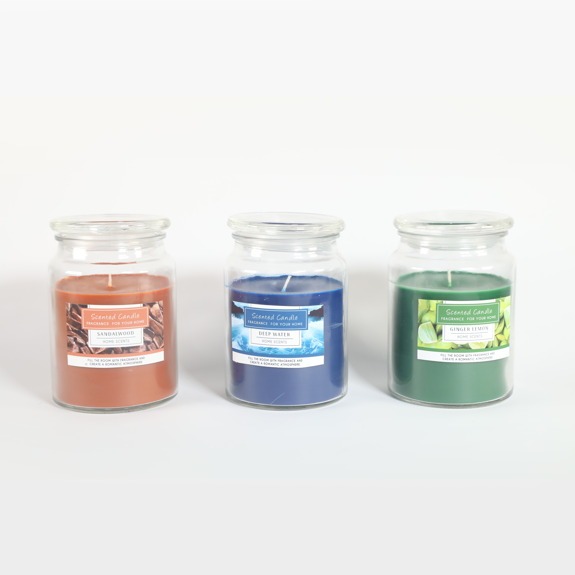 Scented Glass Candle W/Lid