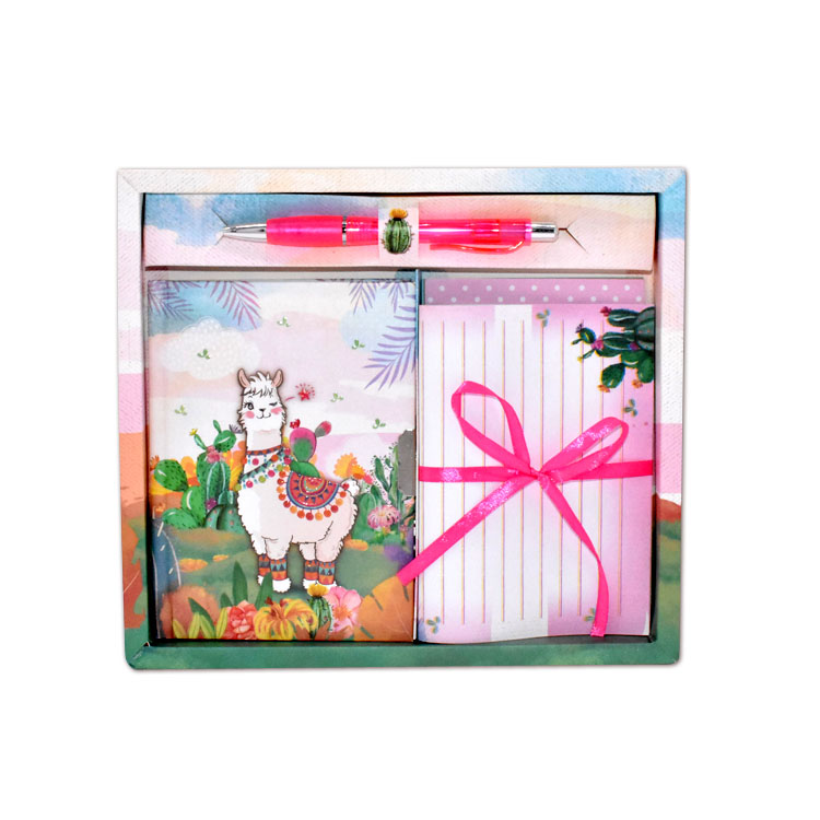 A set of diary with lock, envelope, letter papers and ball pen in box