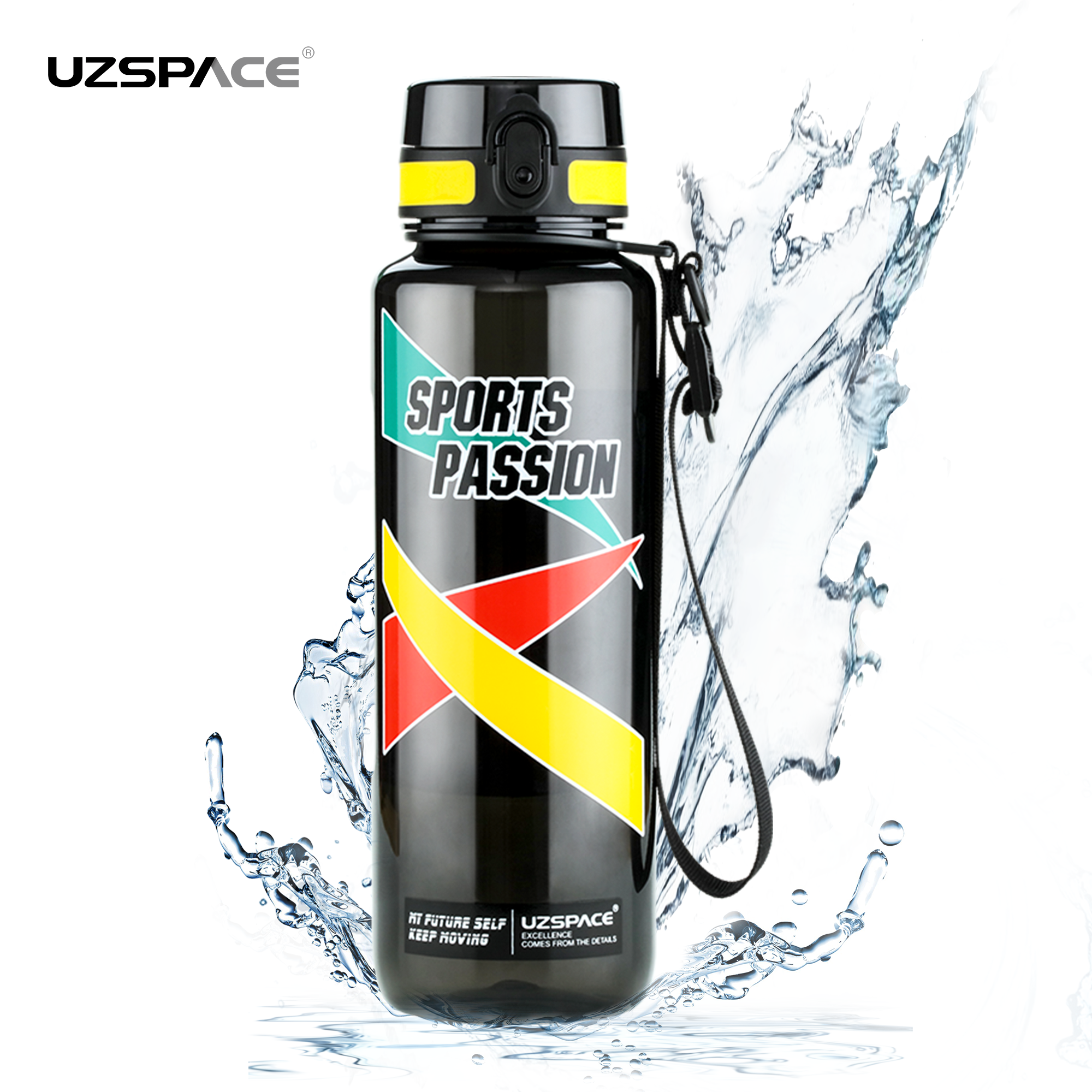 UZSPACE 1.2L Tritan BPA free No Smell Leakproof Sport Plastic Water Bottle