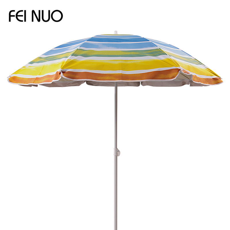 Wholesale rainbow colored wind resist sun anti uv protection beach umbrella