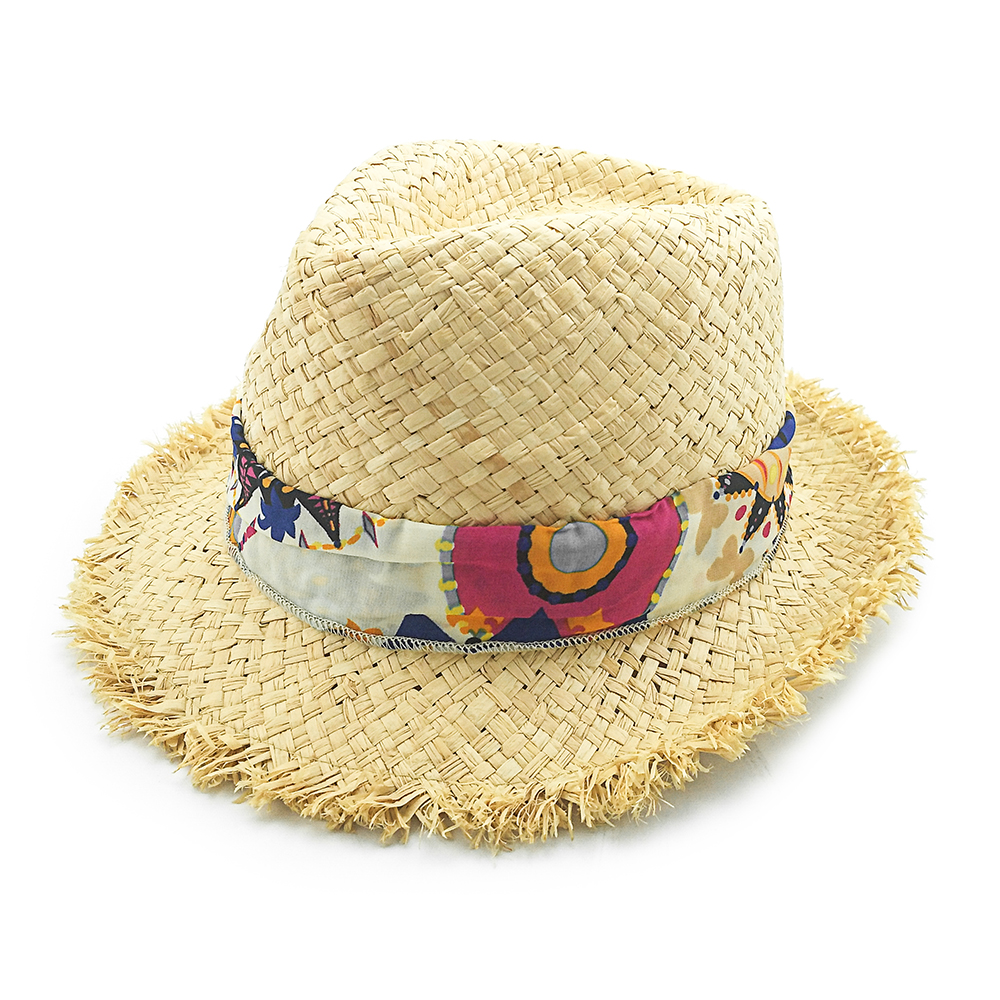 2020 wholesale Cheap summer fashion women style raffia straw fedora hat