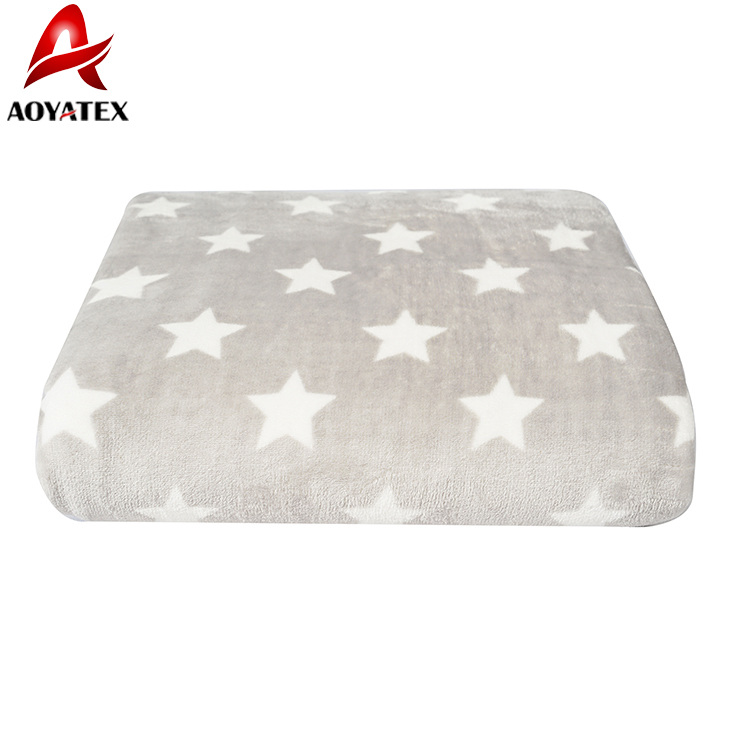 100% polyester printed flannel fleece blanket