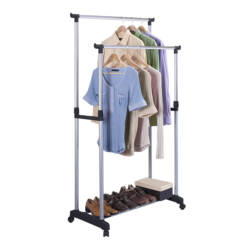 Double hanger heavy duty garment rack