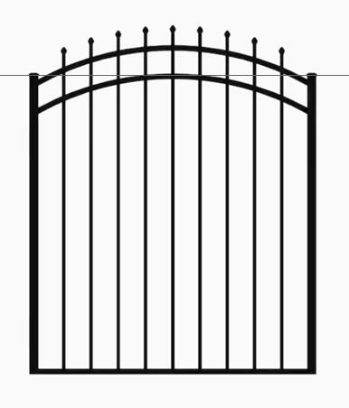 IroncraftPowder-Coated Aluminum Pressed-Point Decorative Metal Fence Gate