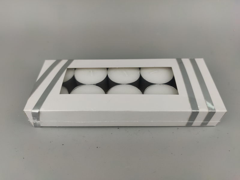 S/10 8hrs white tealights in aluminium cup