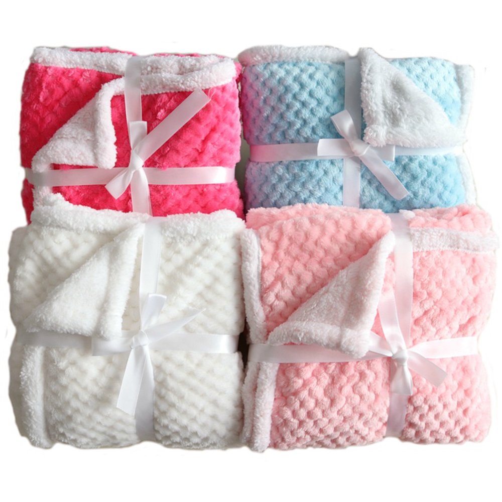 Baby Blanket coral fleece double layer blanket Kids Swaddle Wrap Baby Bedding Blanket