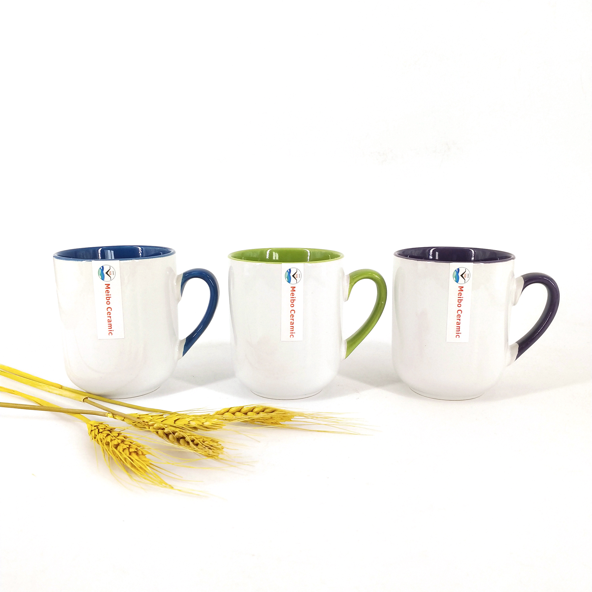 10oz two tone color glazed mug outside white inside color