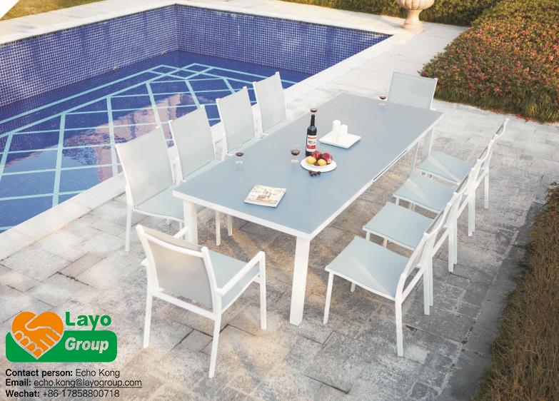 Automatic Stretch, 1 Table 10 Chairs Outdoor Furniture Set
