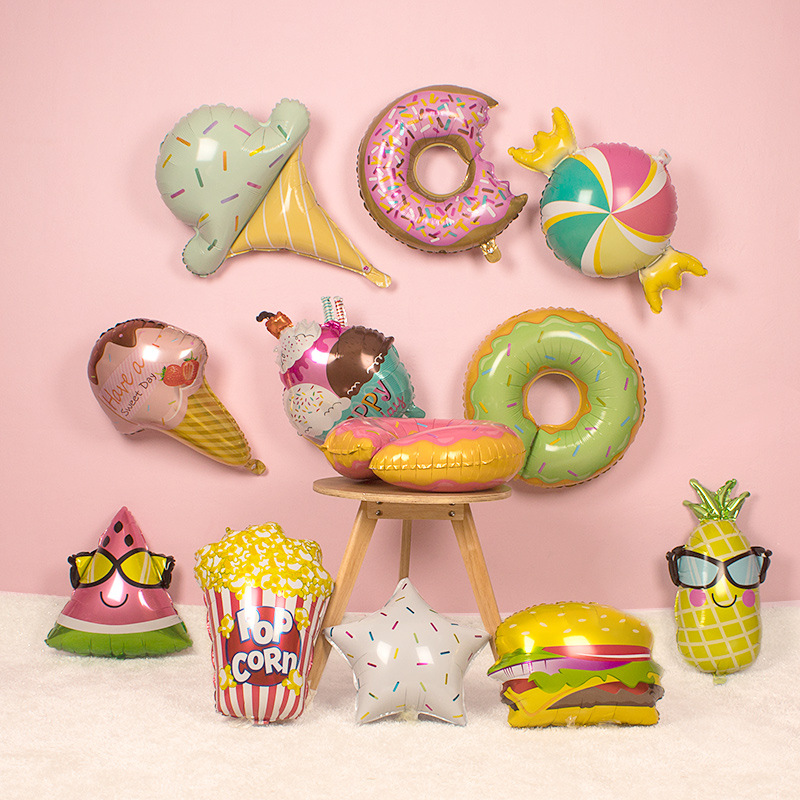 Food shaped foil balloons