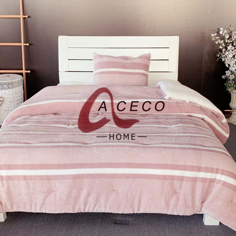 Yarn dyed flannel comforter set