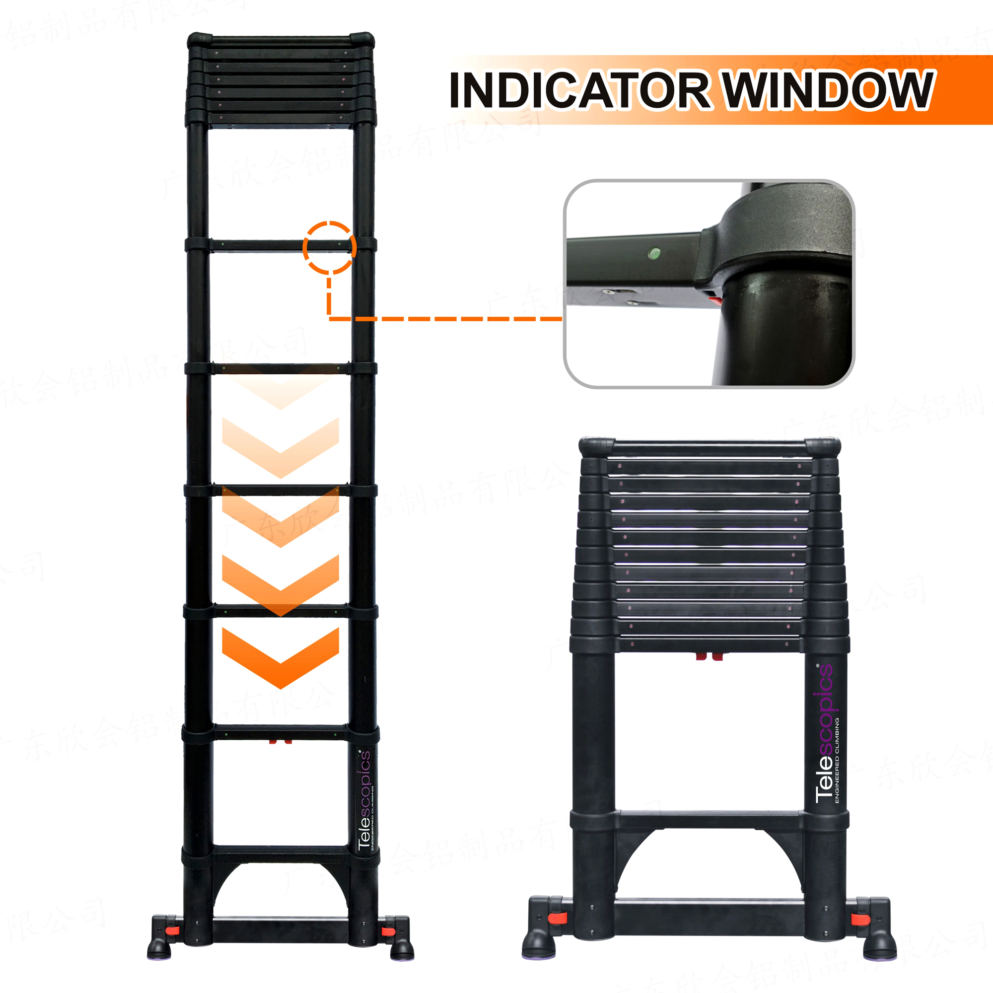 16 ft Reach Professional Wide Step Telescoping A-frame Ladder