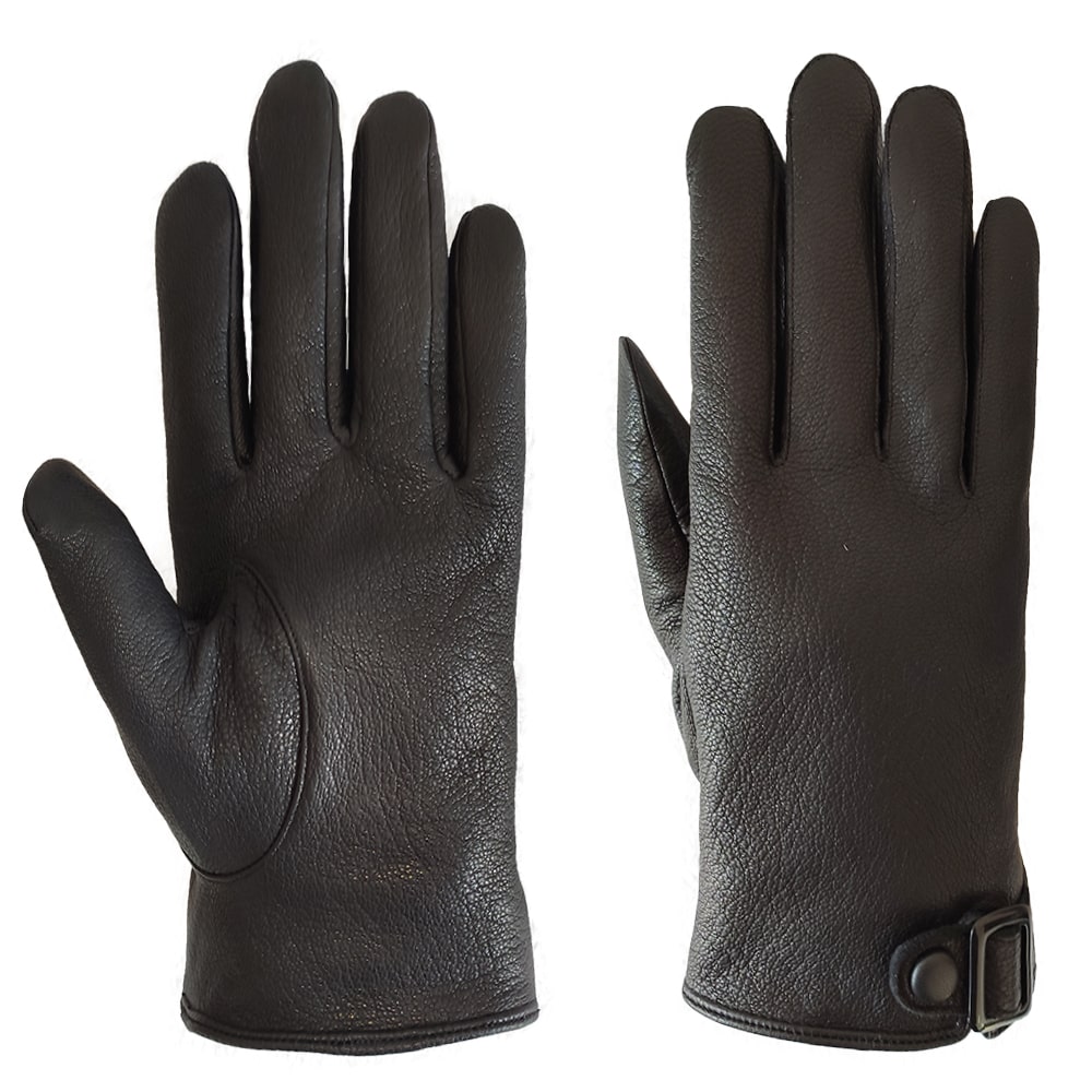 Mens goatskin imitates deerskin pattern leather gloves