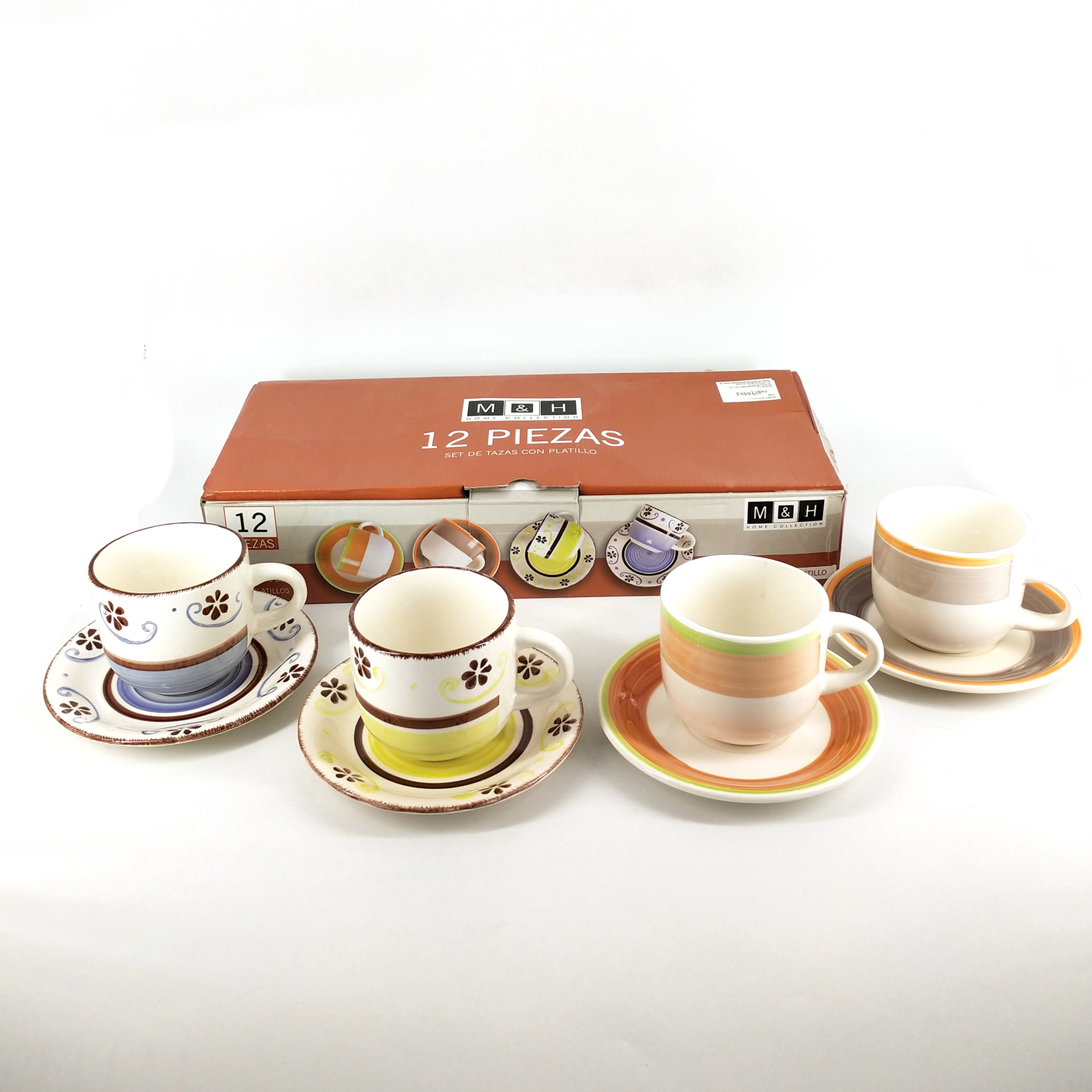 350cc handpainted six cup and six saucer