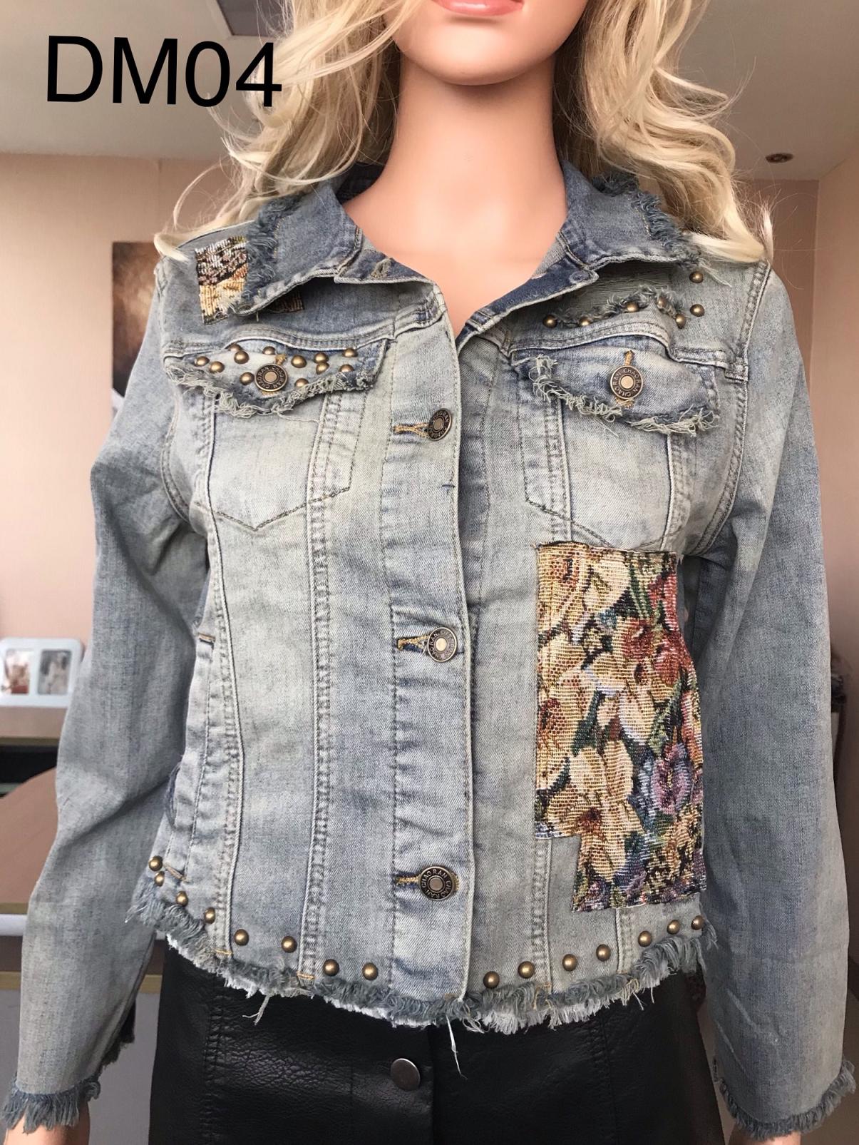 Ladies Print Embroidered Beaded Denim Jacket