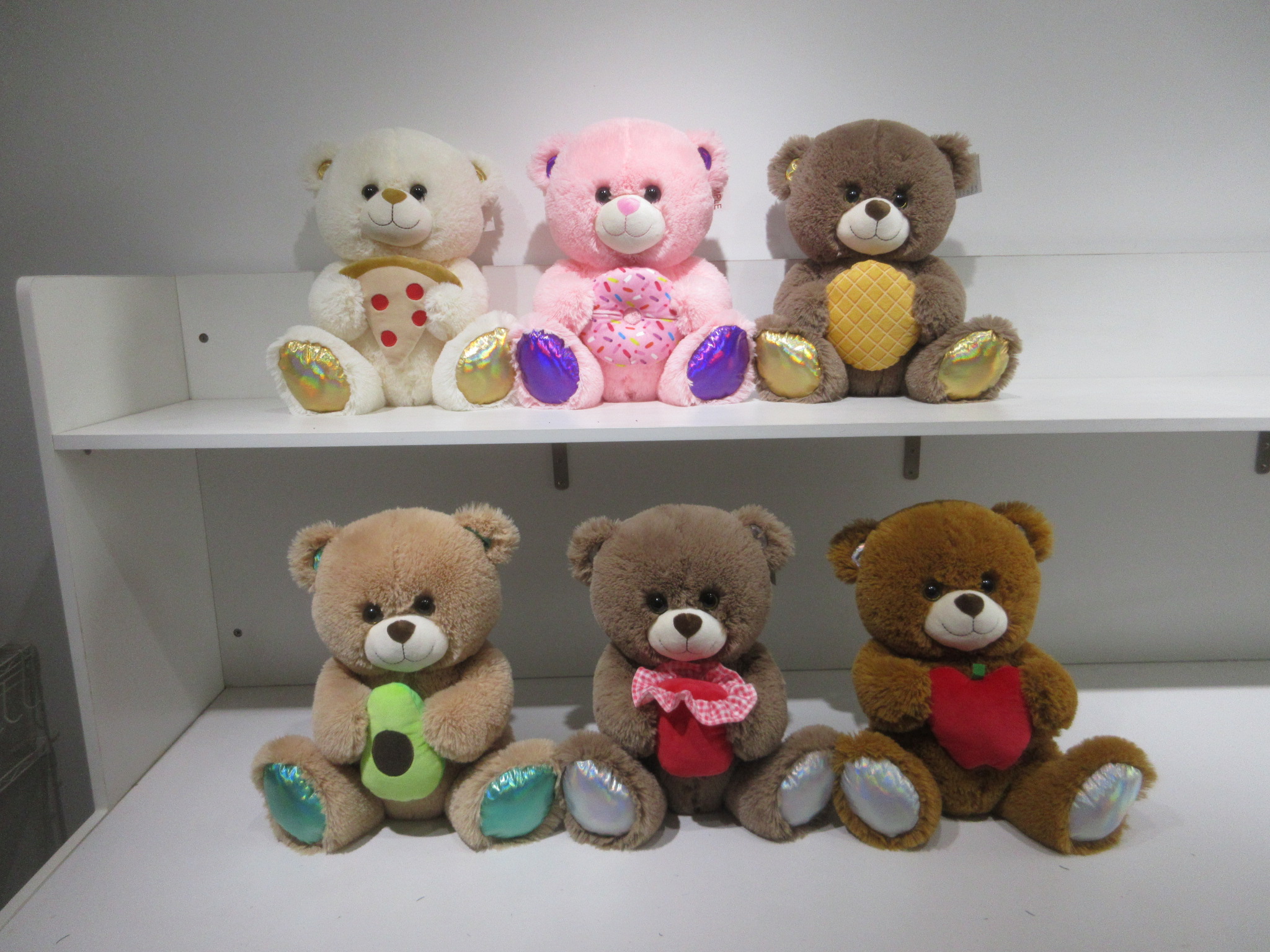 6 sets plush bears with food