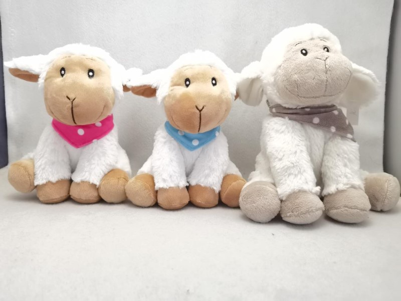 Custom stuffed White Mini Plush Sheep Toys with Scarf