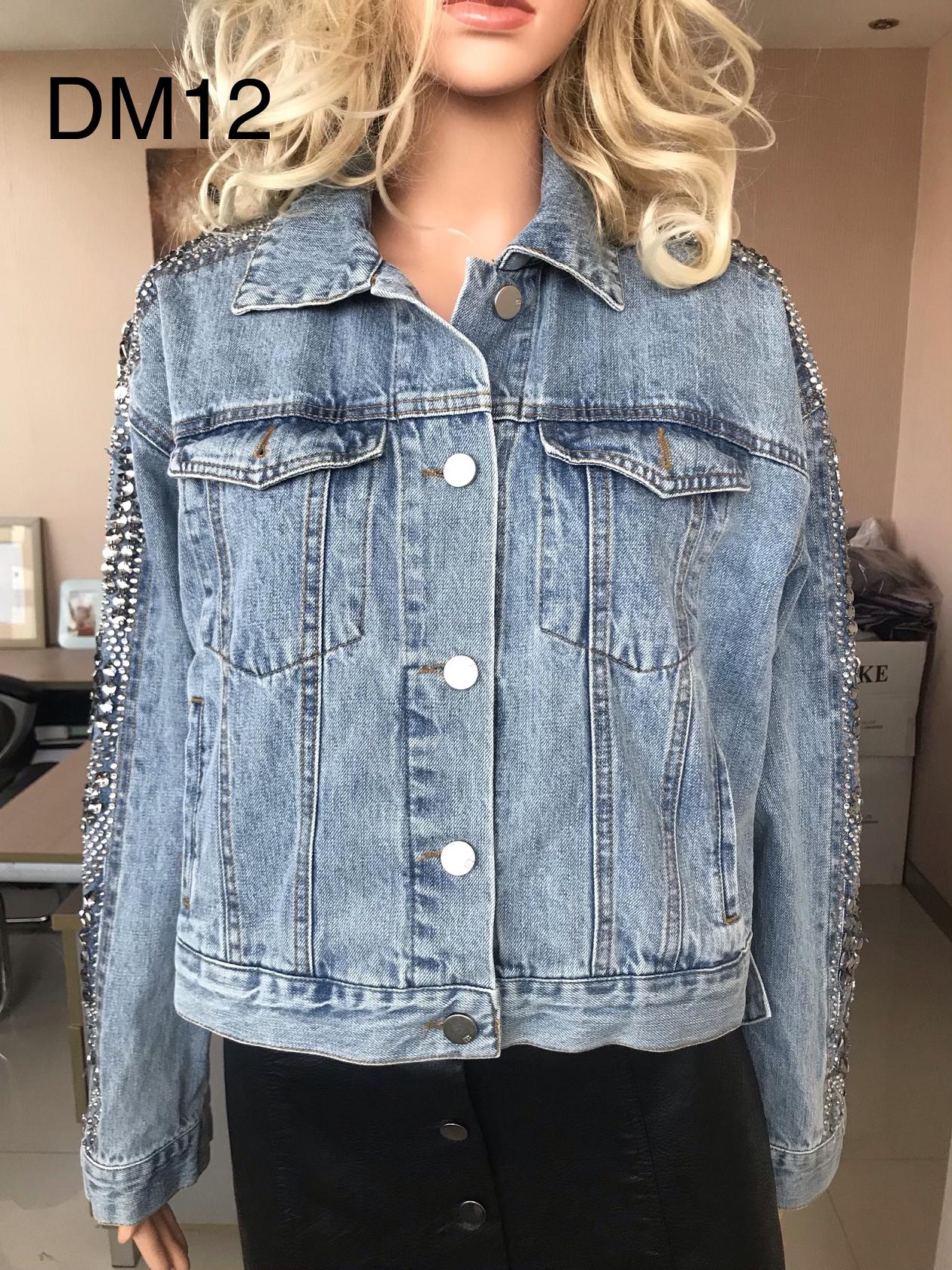 Ladies Print Embroidered Beaded Denim Jacket