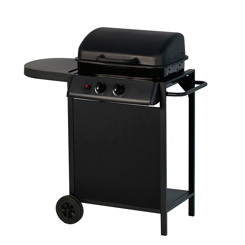 2burner gas grill with steel door